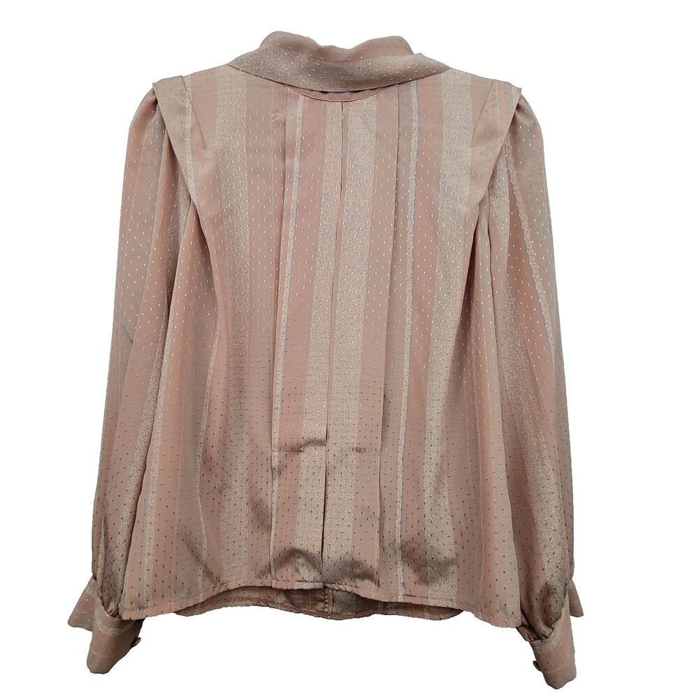 No Brand Striped Shiny Dot Long Sleeve Blouse No Size Or Fabric Content Tag
